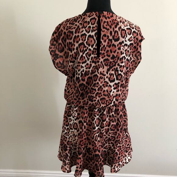 Three Eighty Two Women's Leopard Print Dress Size S, Short Sleeve Mini Dress NWT - Picture 7 of 7
